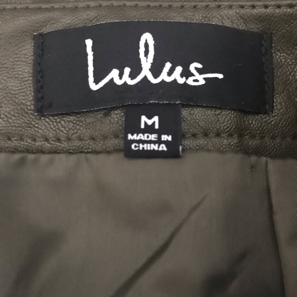 Lulu’s Harley Olive Green Vegan Leather Mini Skirt - Picture 7 of 8